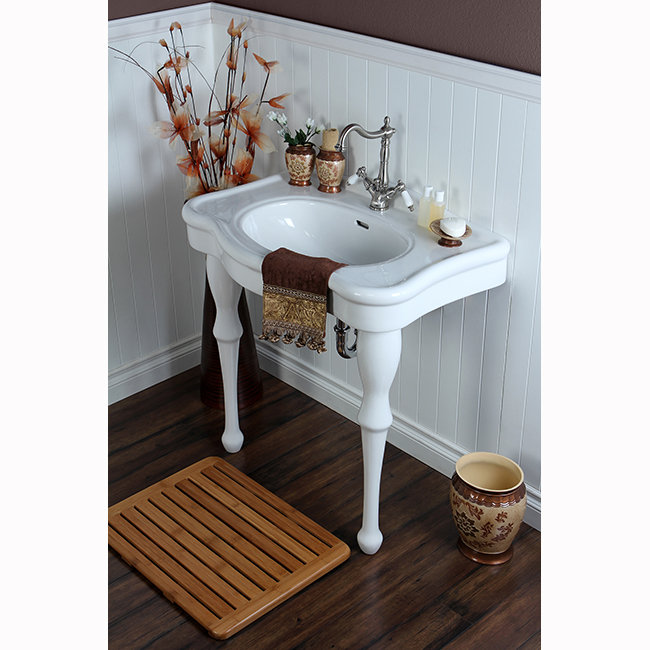 Kingston Brass Imperial 29.13" White Vitreous China Circular Console